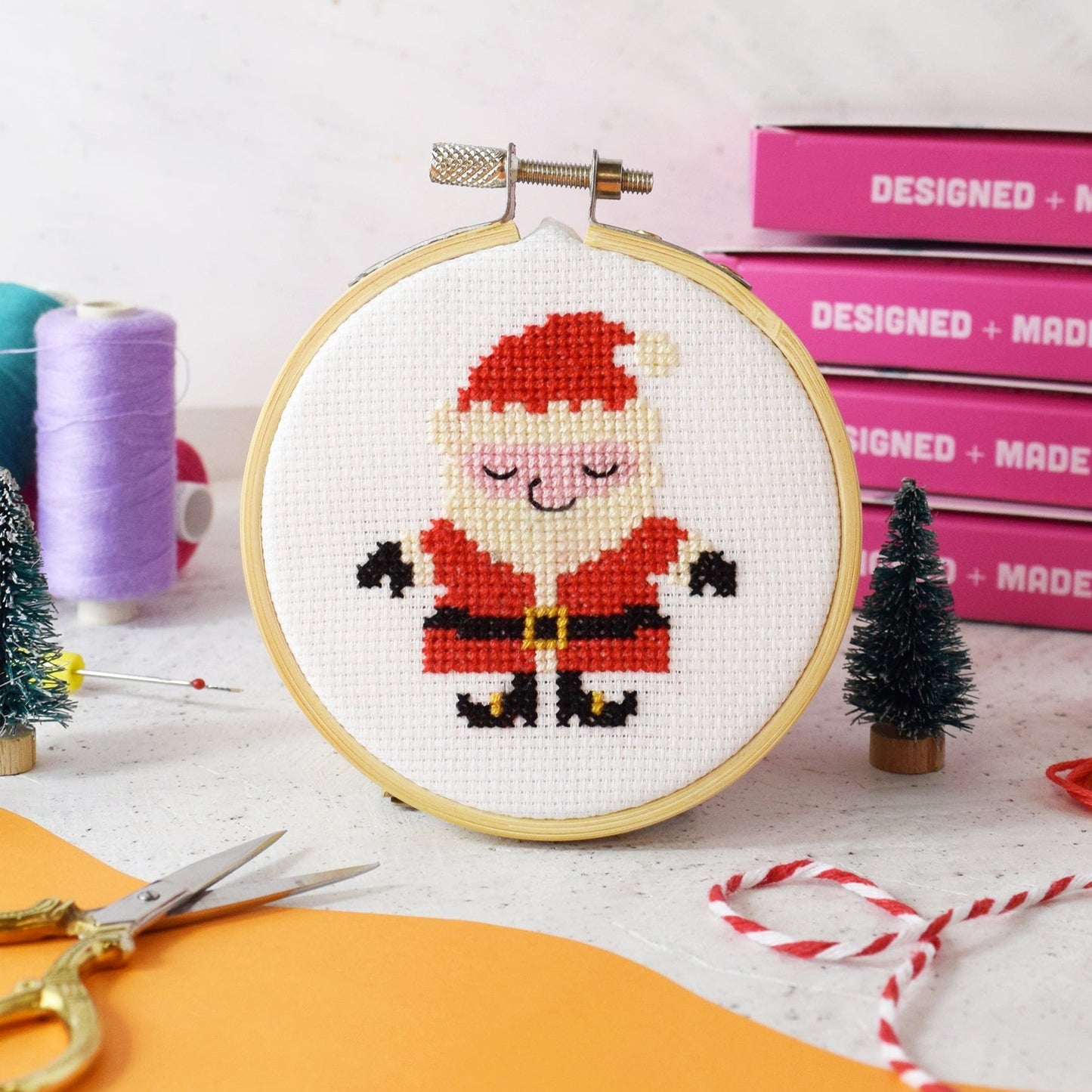'Cute Santa' Mini Cross Stitch Kit