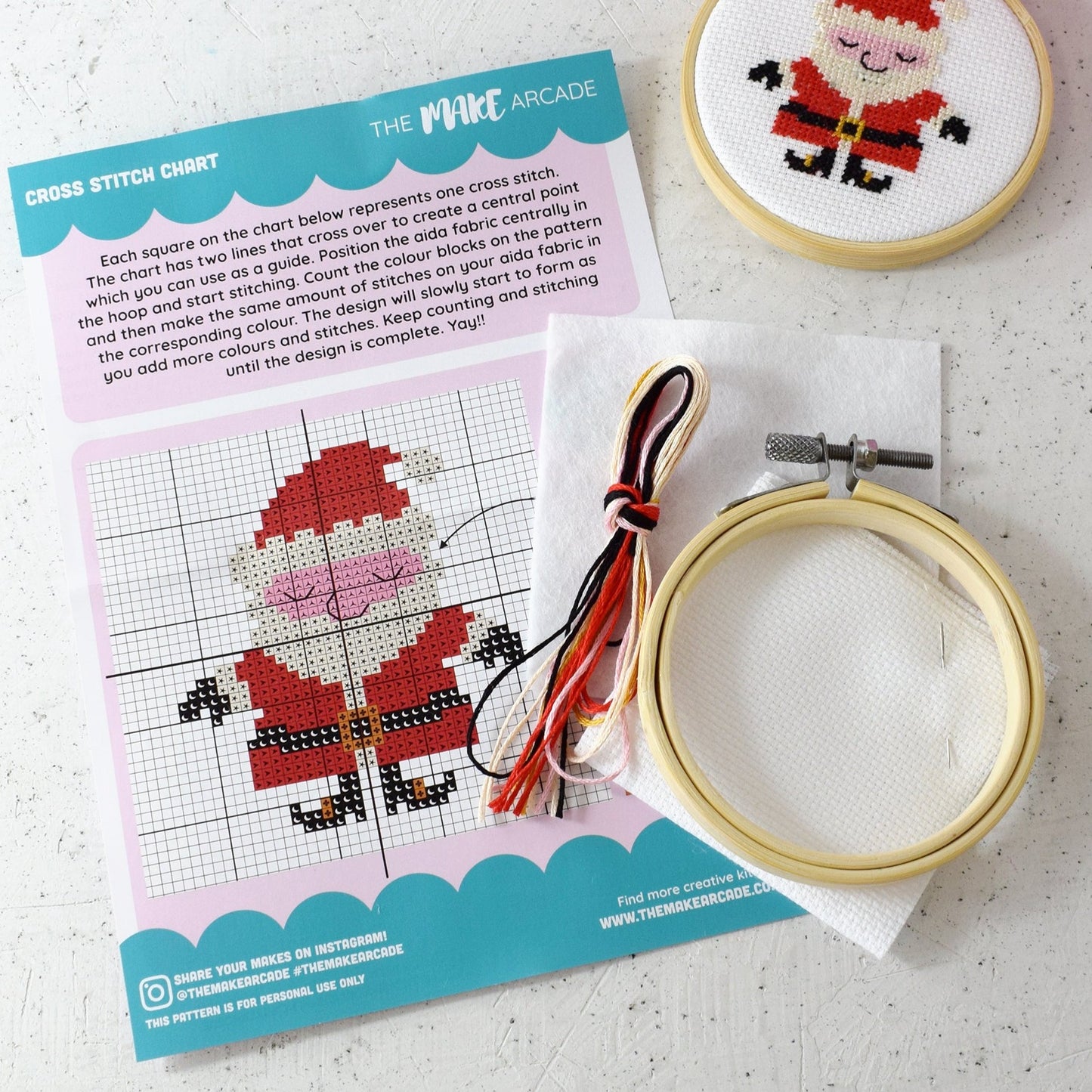 'Cute Santa' Mini Cross Stitch Kit