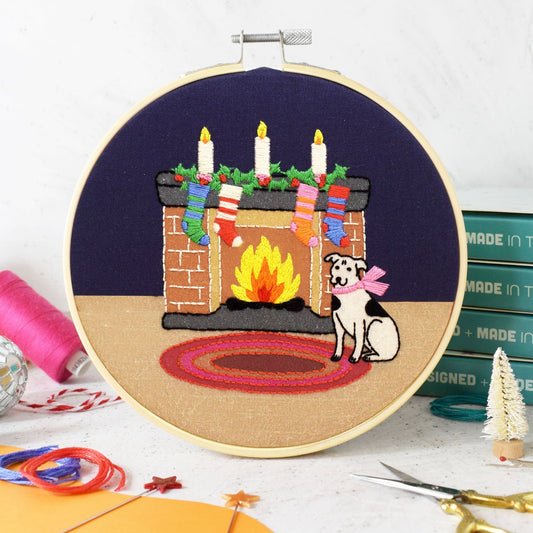 'Fireplace' Large Embroidery Kit