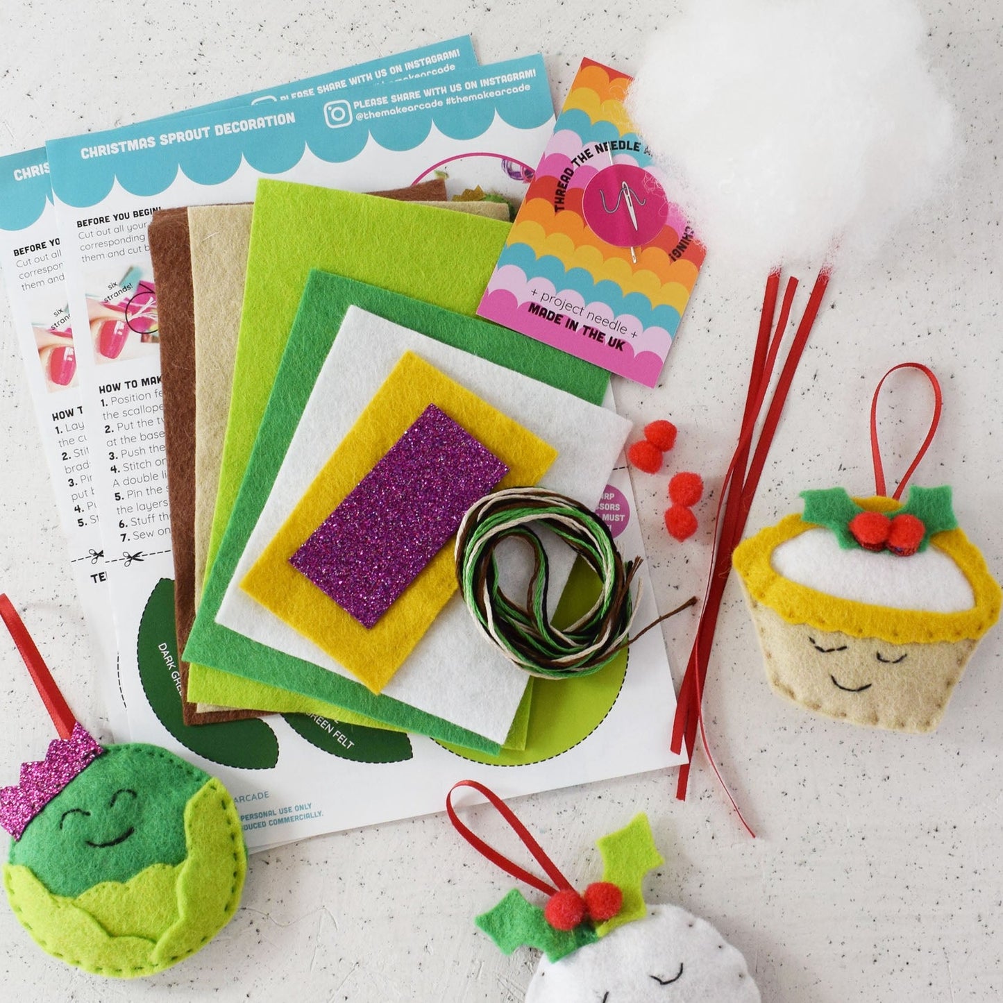 'Seasons Eatings' Felt Decoration Set