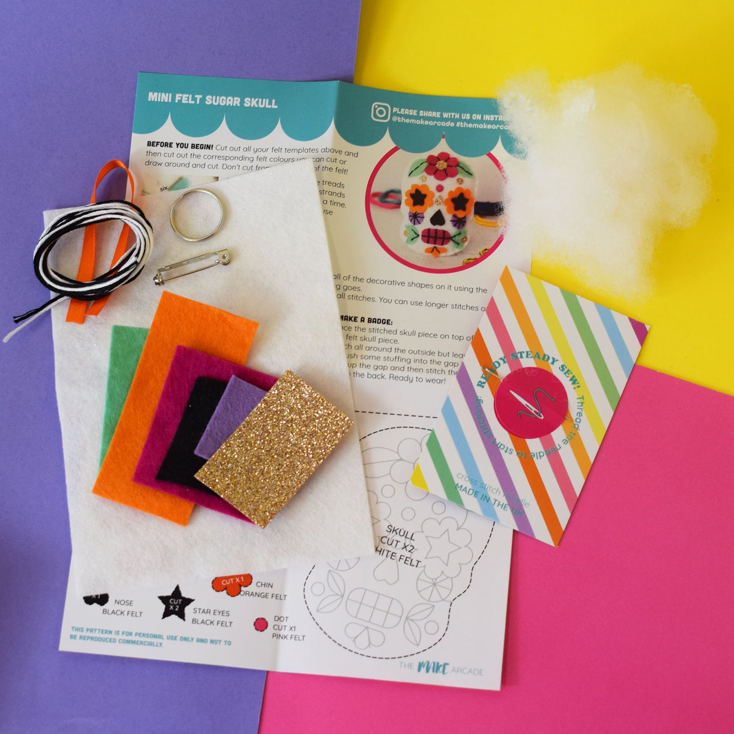Spooky Stitching - Sugar Skull Mini Sewing Kit