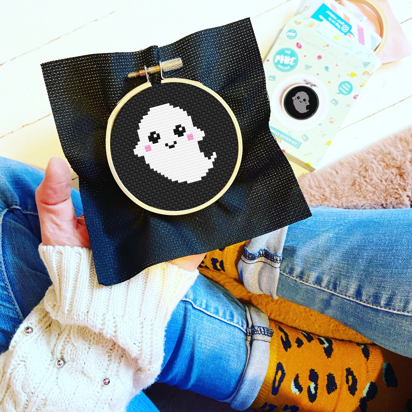 Spooky Stitching - Ghost Mini Cross Stitch Kit