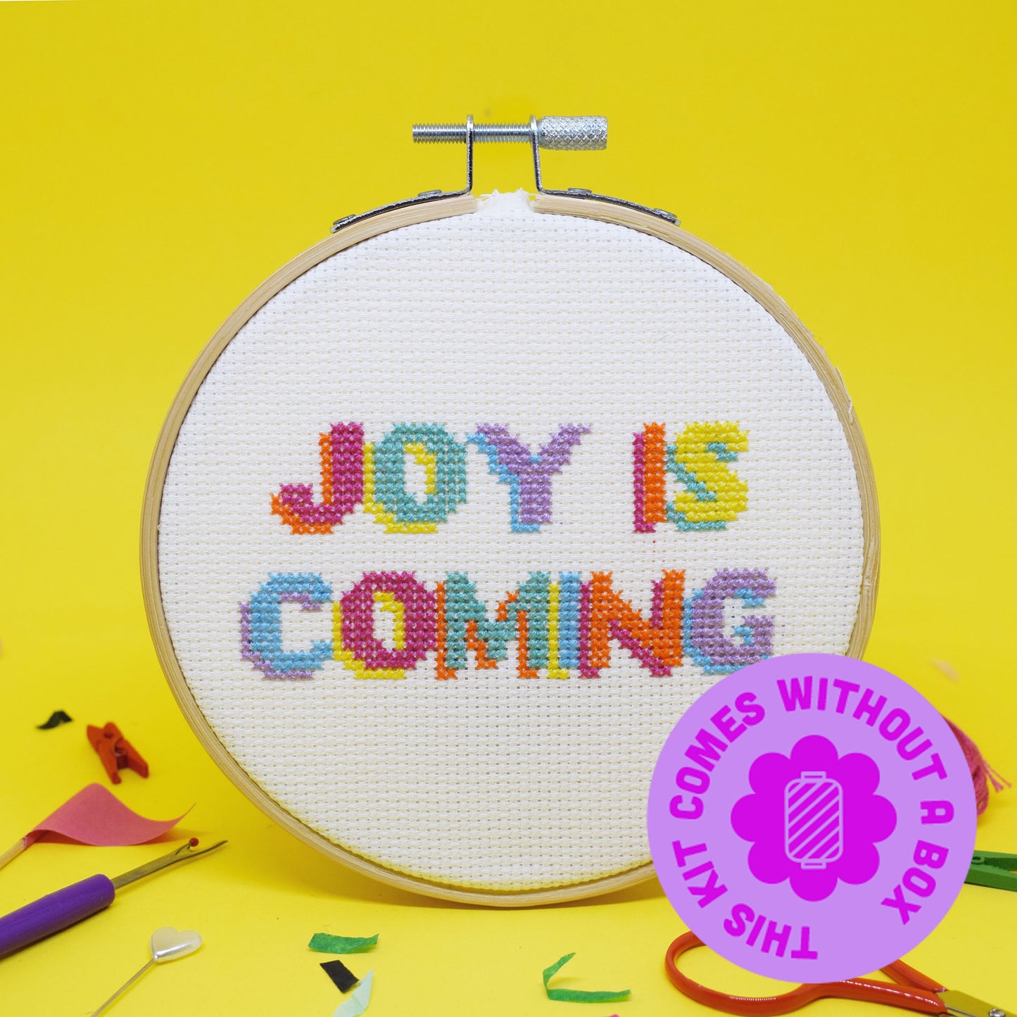 'JOY IS COMING' Cross Stitch Kit