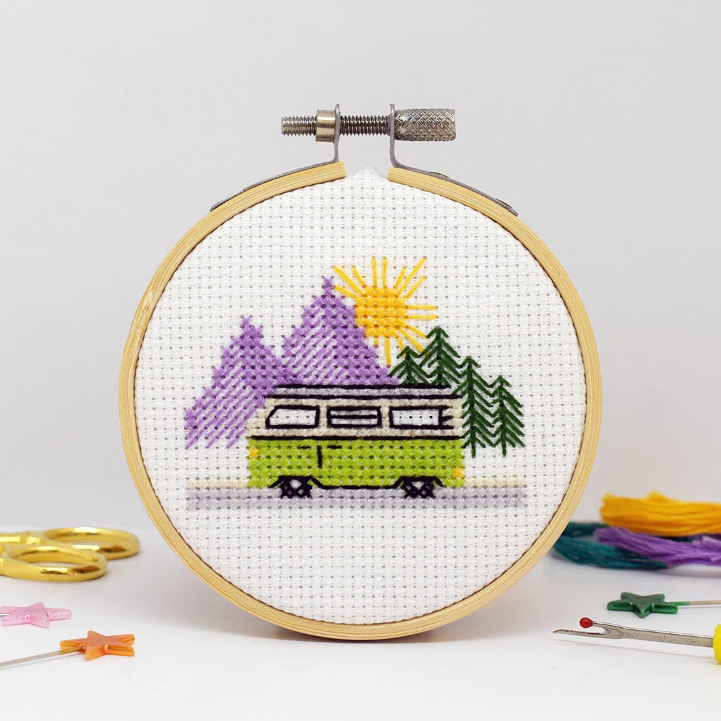 'Retro Campervan' Mini Cross Stitch Kit