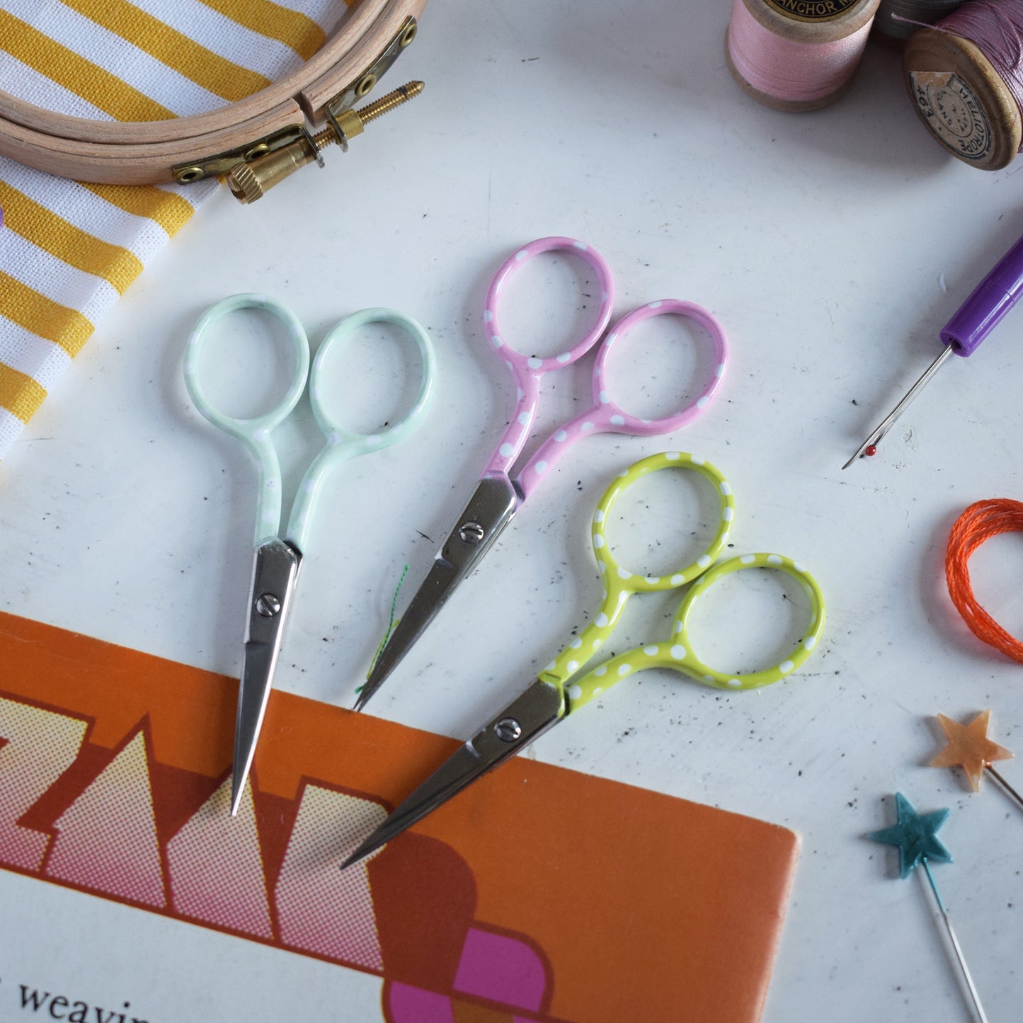Pastel Spots Needlework Scissors