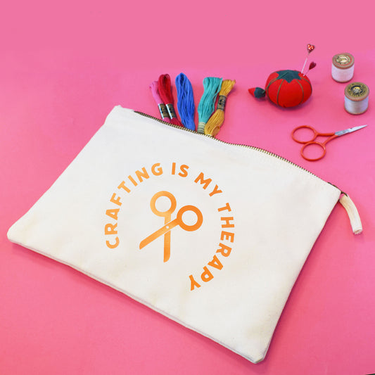 Crafting is My Therapy - Large Craft Project Bag