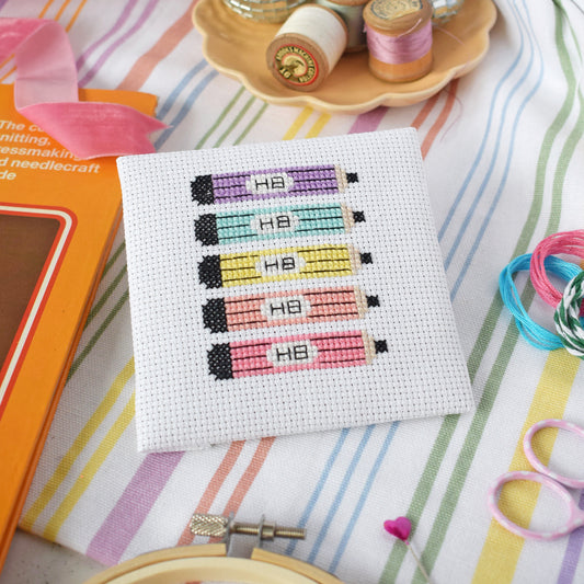 'Crayons' Mini Cross Stitch Kit