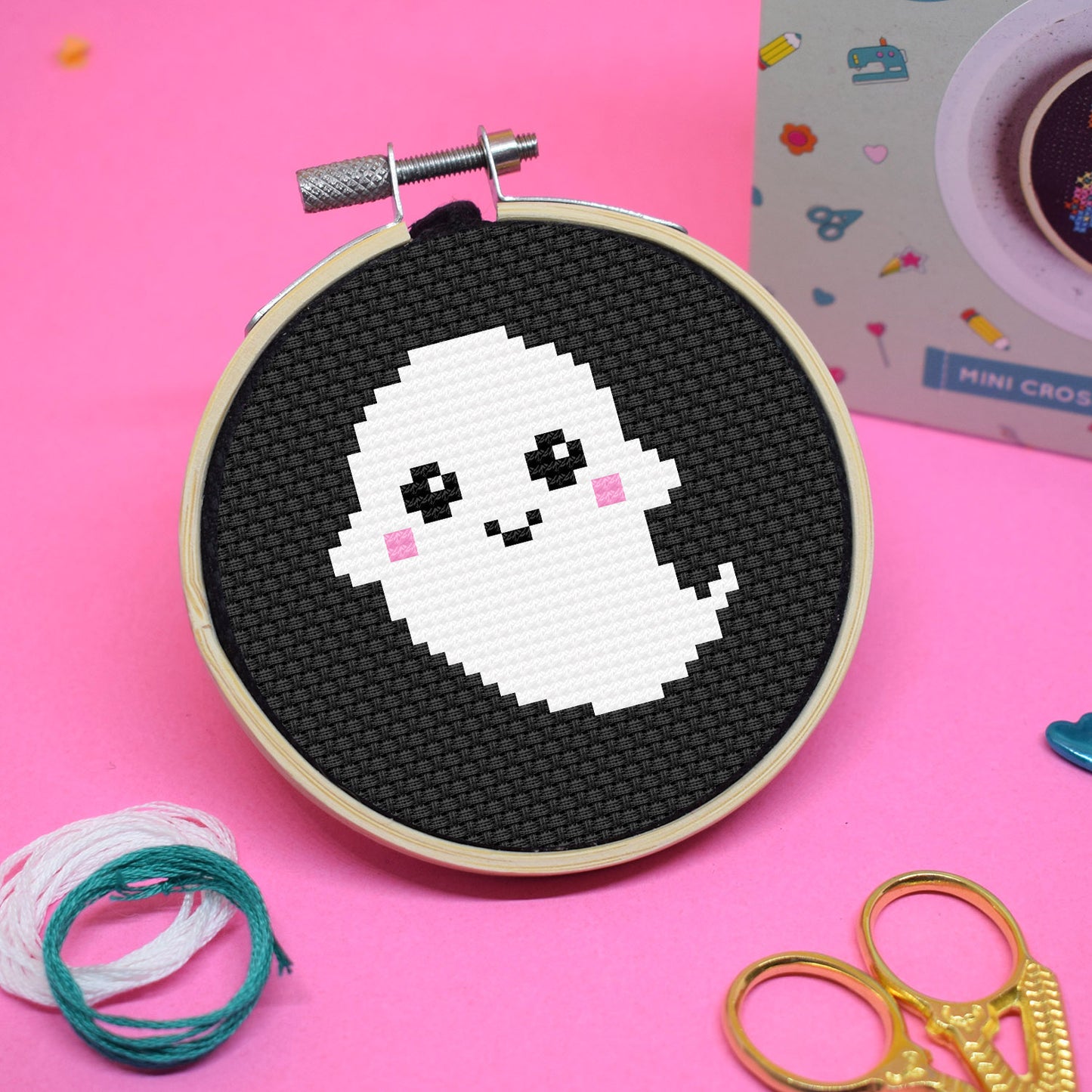 Spooky Stitching - Ghost Mini Cross Stitch Kit