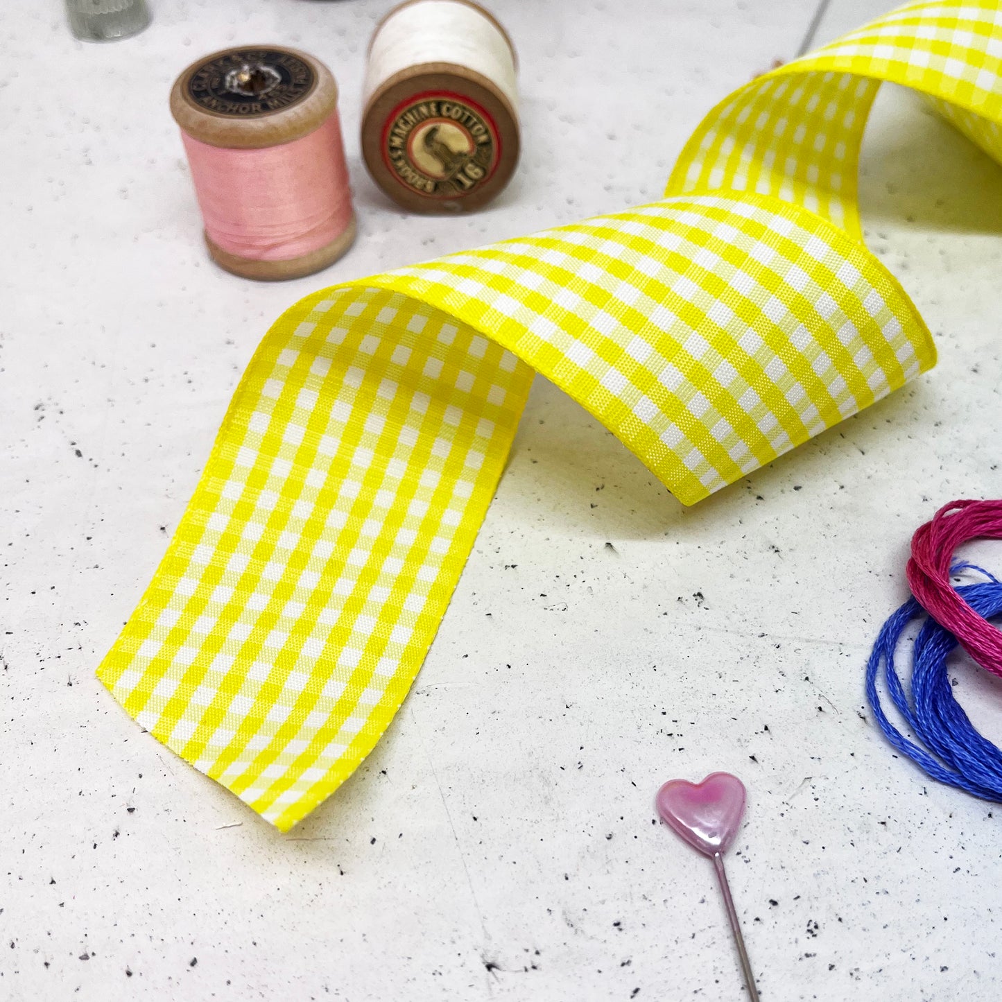 Yellow Gingham Ribbon