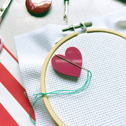 Red Love Heart Needle Minder
