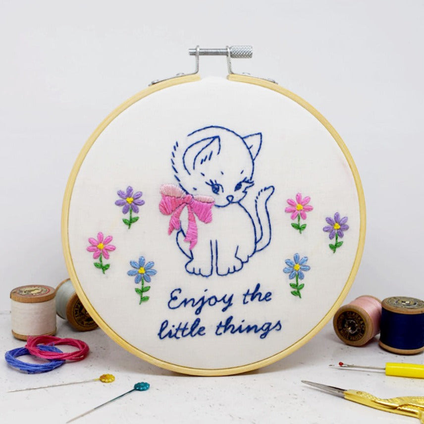 'Enjoy the little things' Large Embroidery Kit