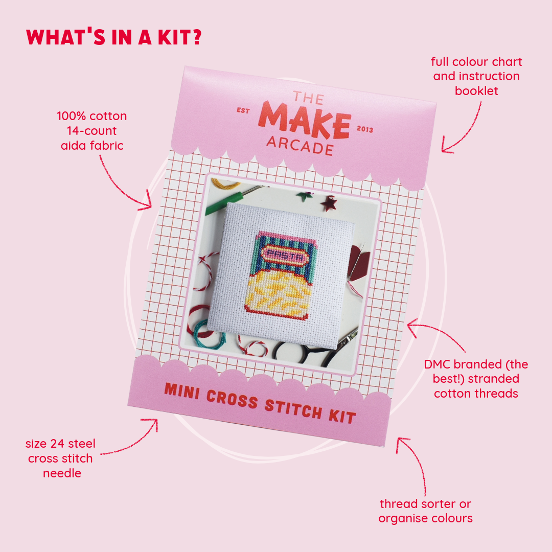 'Pasta' Mini Cross Stitch Kit