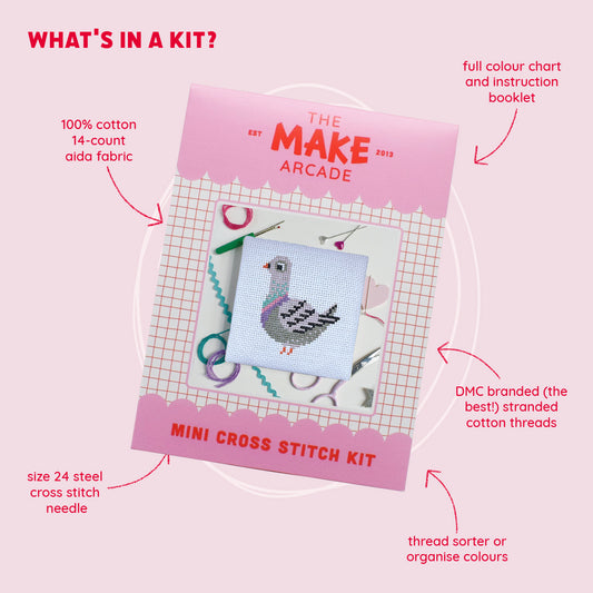'Pigeon' Mini Cross Stitch Kit