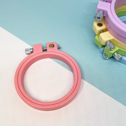 Raspberry Pink - 7cm Mini Embroidery Hoop