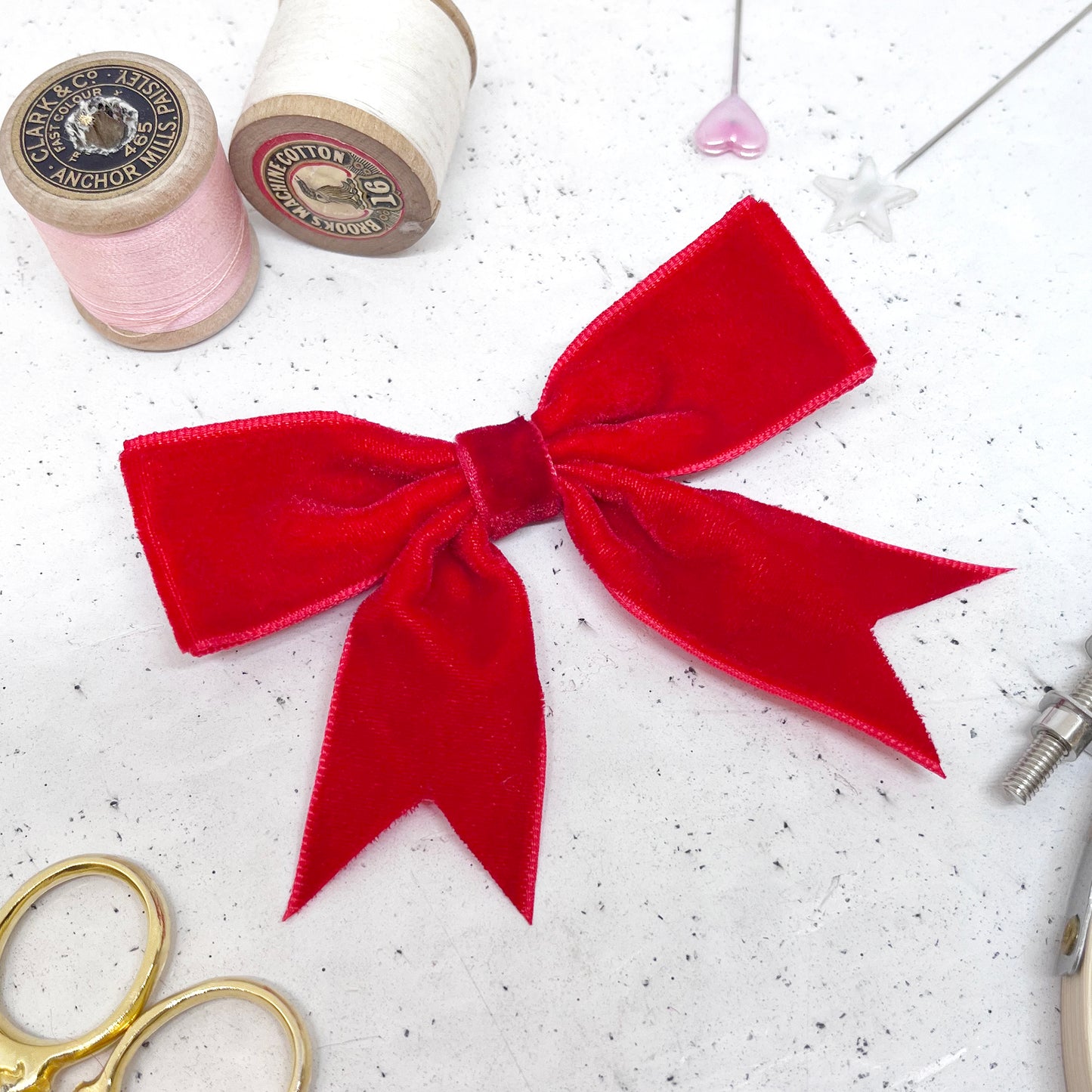 'Ruby Red' Velvet Bow