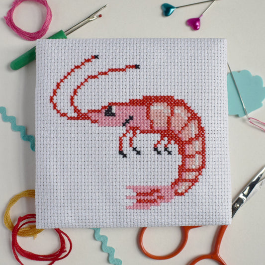 shrimp cross stitch design