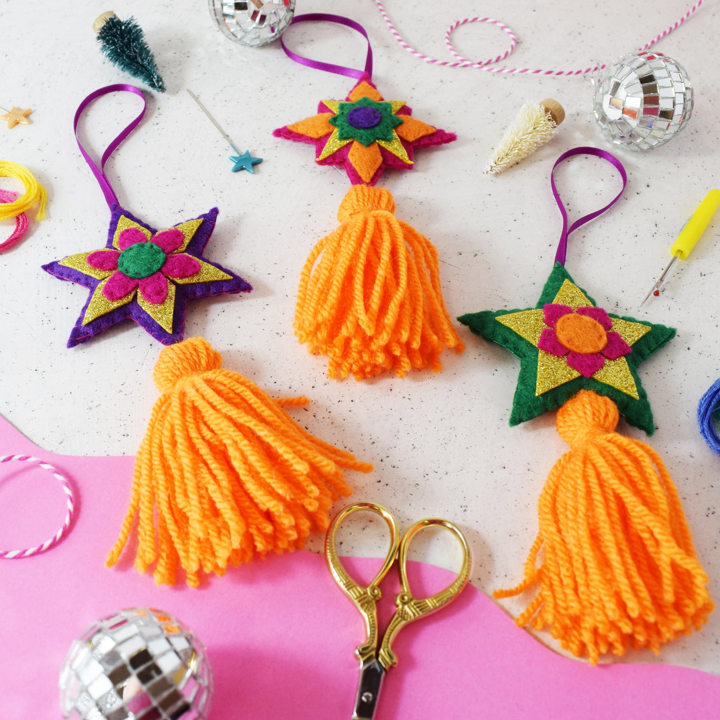 'Star Deco Tassel' Felt Decoration Set