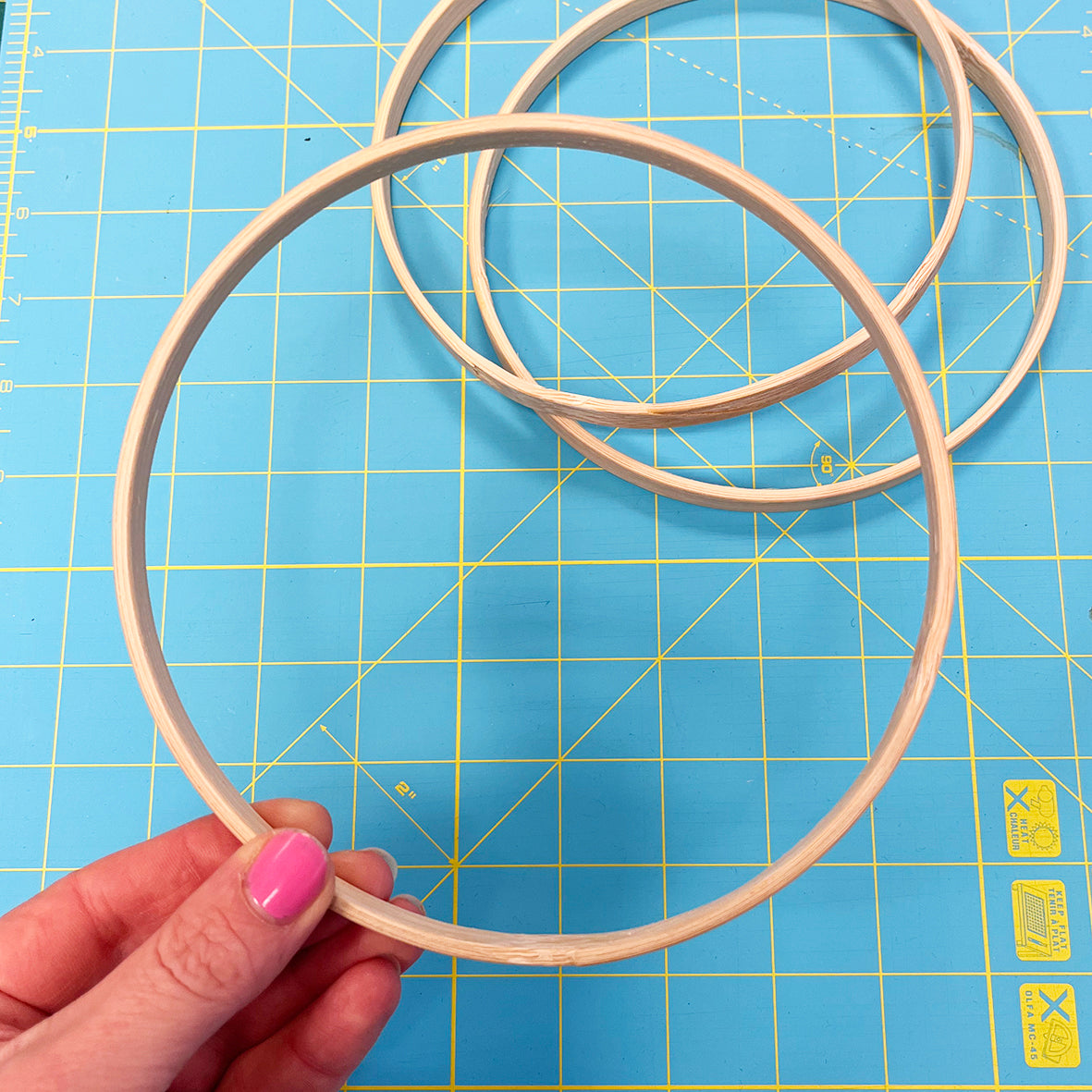 3 x 15cm Wooden Hoops