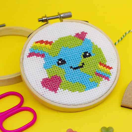 'Love The Planet' Mini Cross Stitch Kit