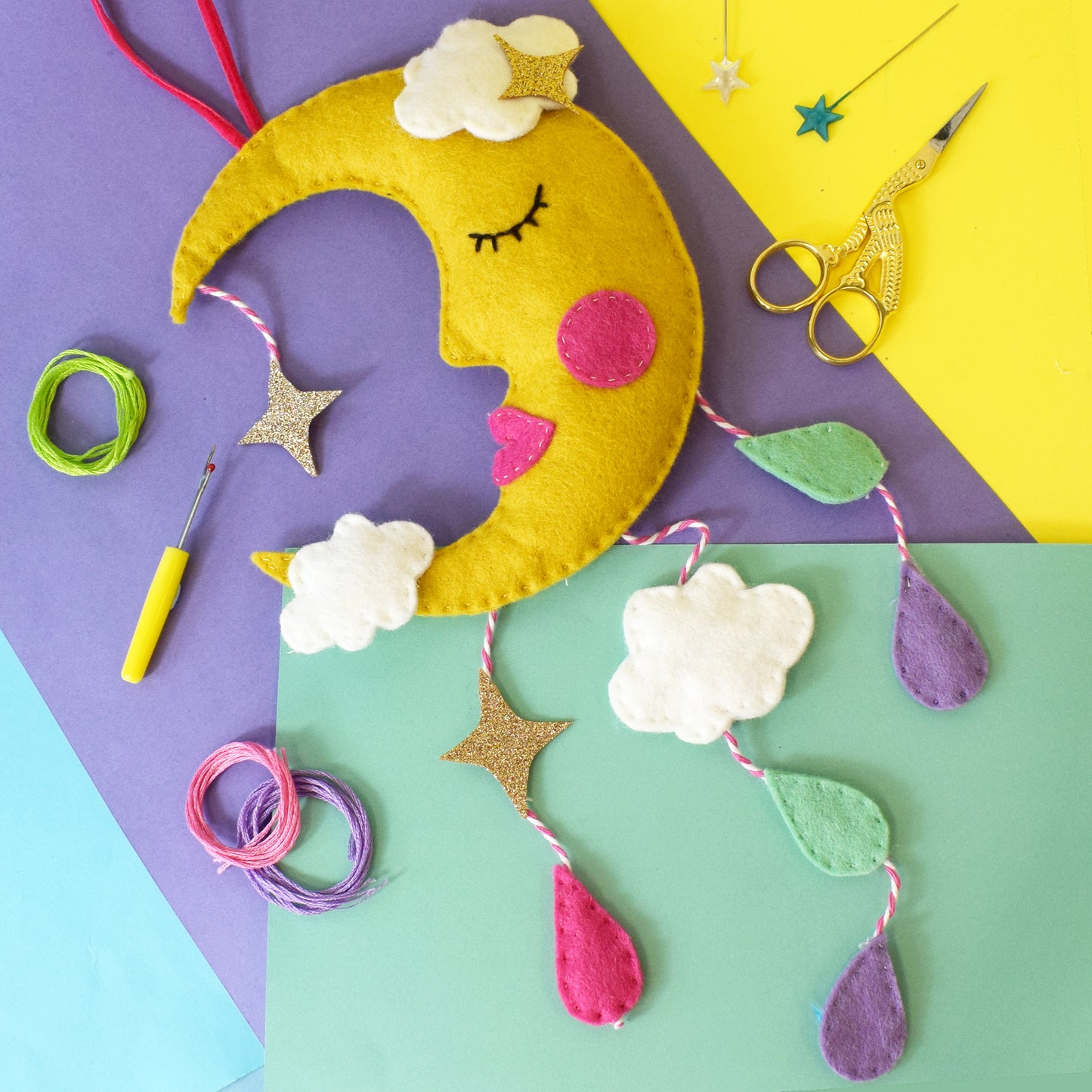 Moon Felt Hanging Decoration Kit