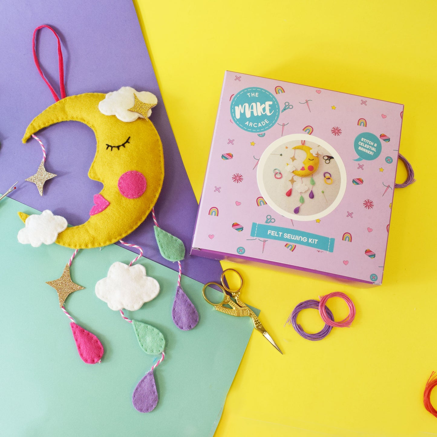 Moon Felt Hanging Decoration Kit