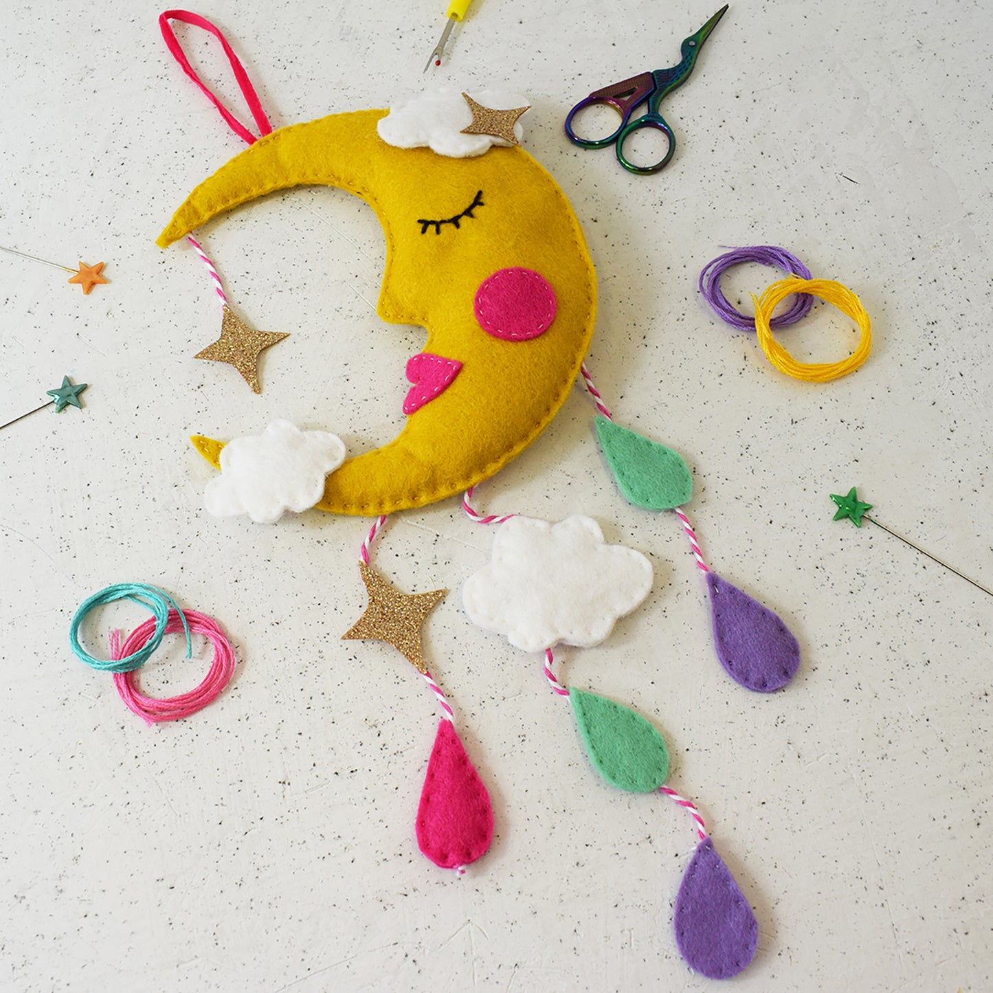 Moon Felt Hanging Decoration Kit