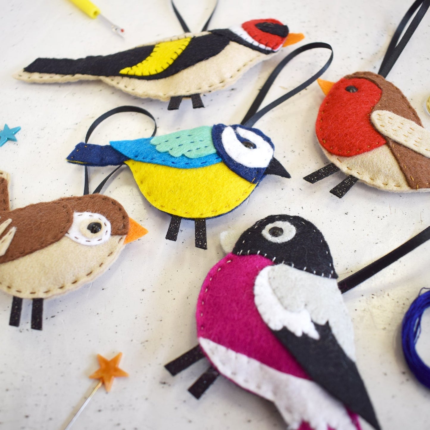 Garden Birds Felt Decoration Set