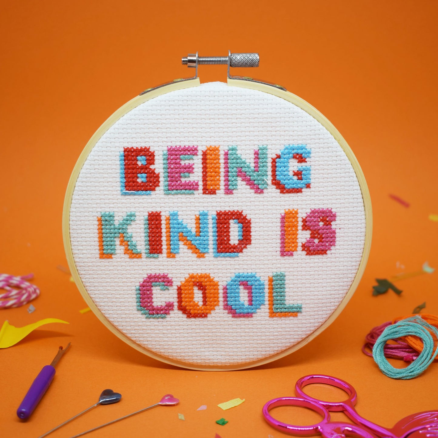 'Being Kind is Cool' Large Cross Stitch Kit