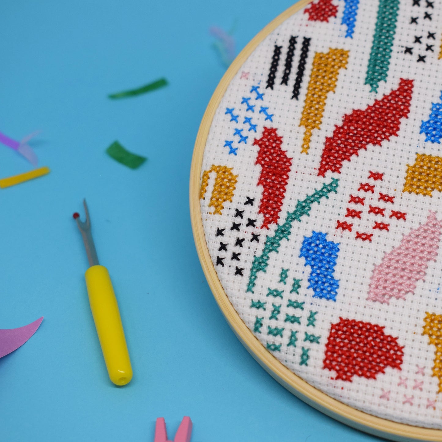 'Abstract Blues' Large Cross Stitch Kit