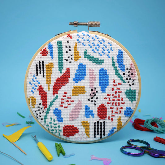 'Abstract Blues' Large Cross Stitch Kit