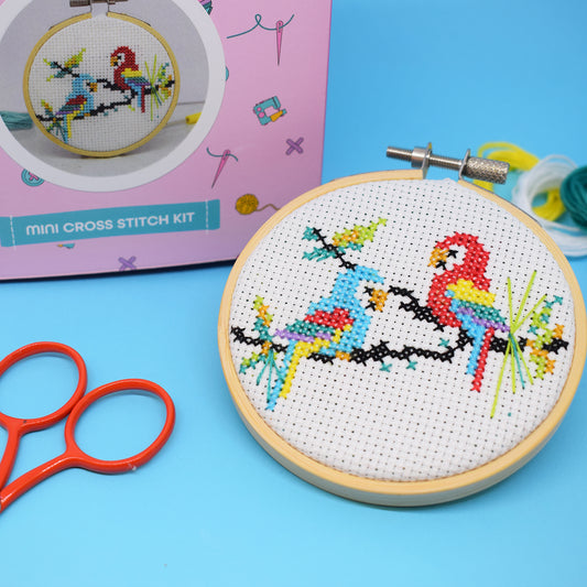 'Parrots' Mini Cross Stitch Kit