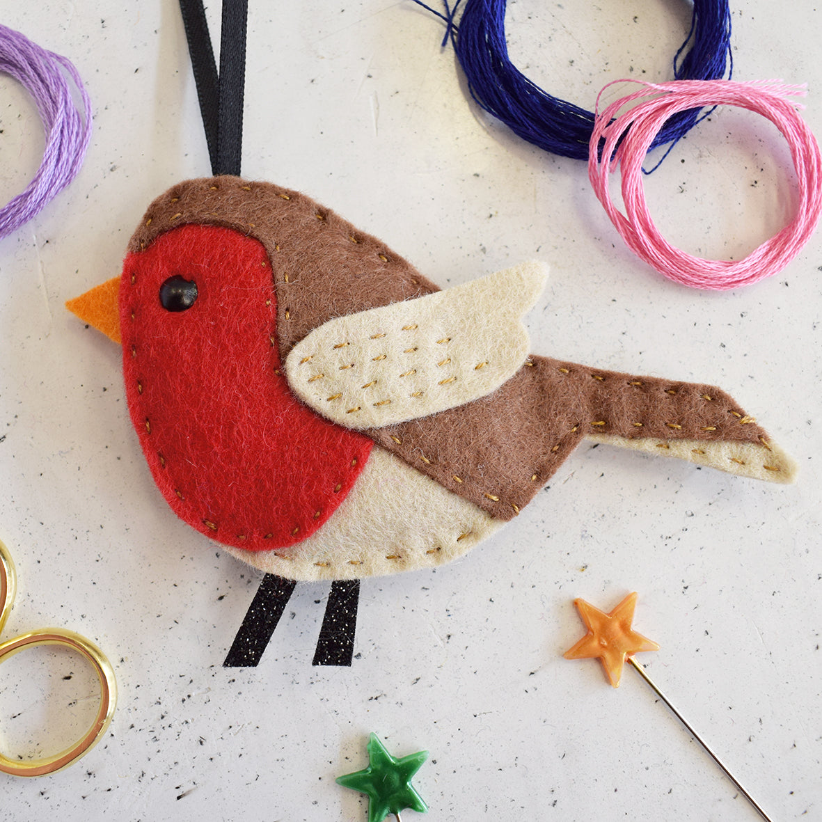 Garden Birds Felt Decoration Set