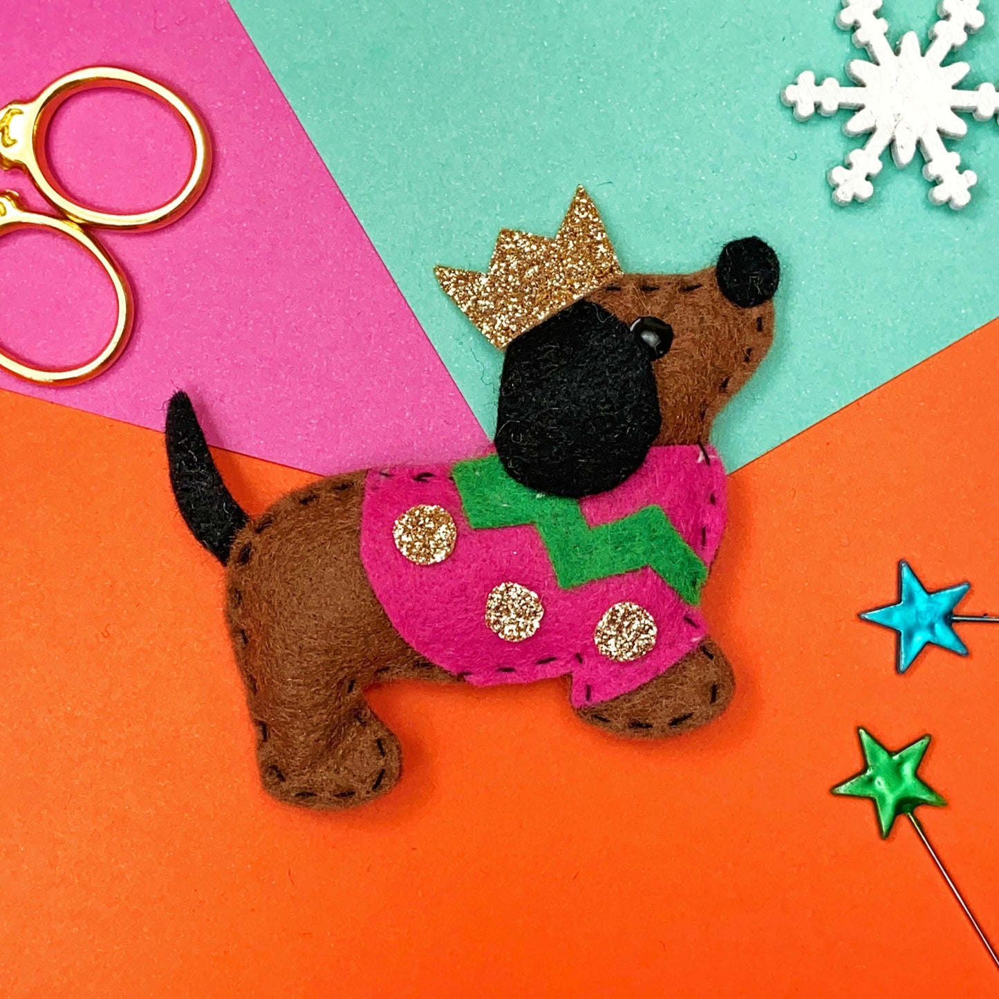 'Sausage Dog' Felt Decoration Sewing Kit