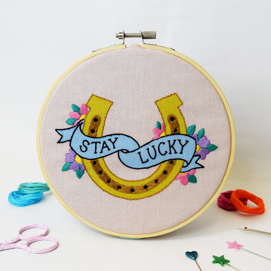 'Stay Lucky' Large Embroidery Craft Kit