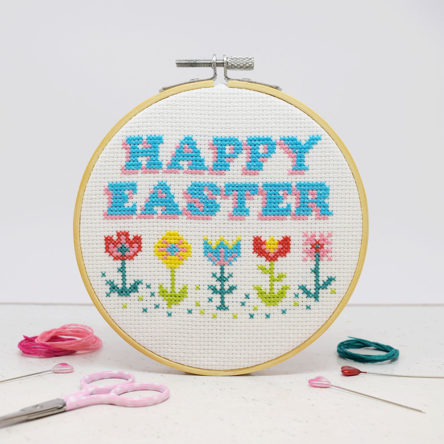 'HAPPY EASTER' Large Cross Stitch Craft Kit