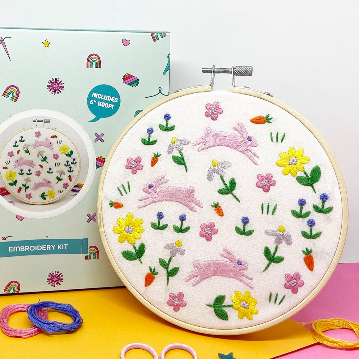 Leaping Bunnies Large Embroidery Kit