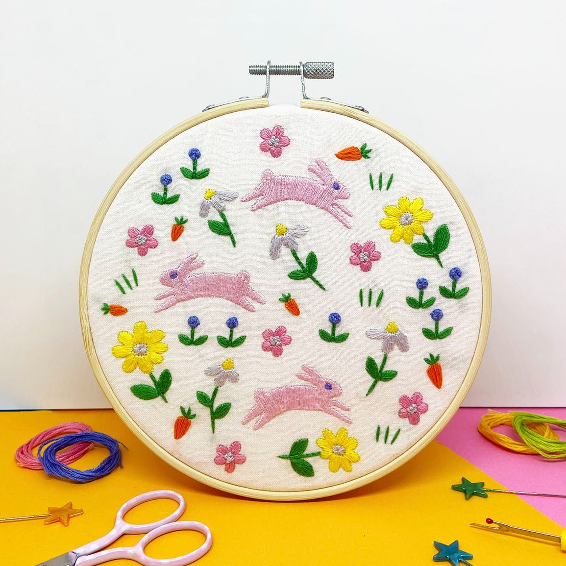 Leaping Bunnies Large Embroidery Kit