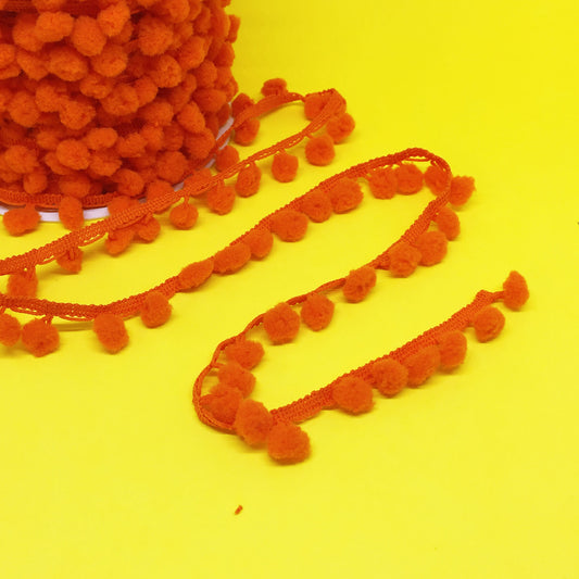 Orange Pom Pom Trim