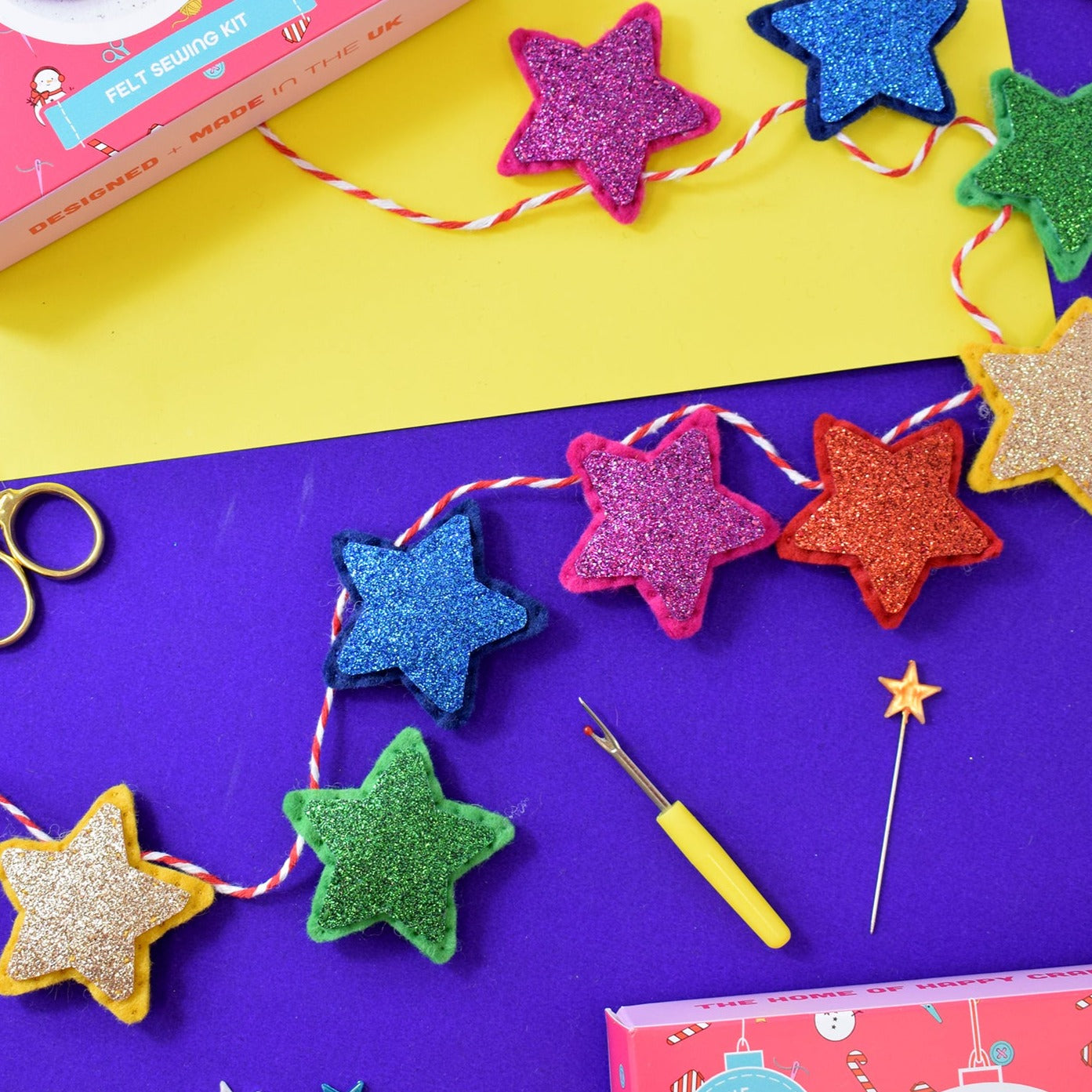'Sparkly Star' Felt Garland Kit