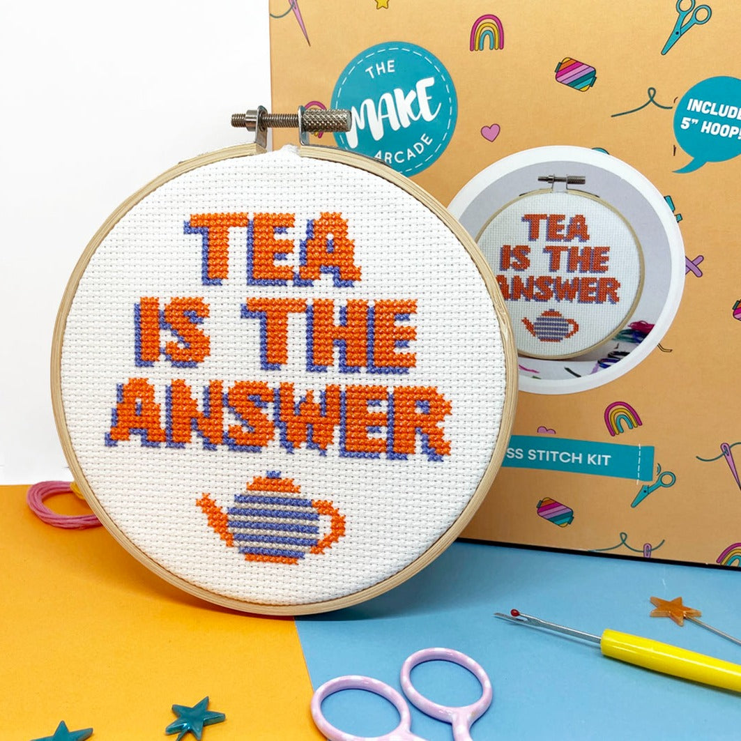 'Tea is the Answer' Large Cross Stitch Kit