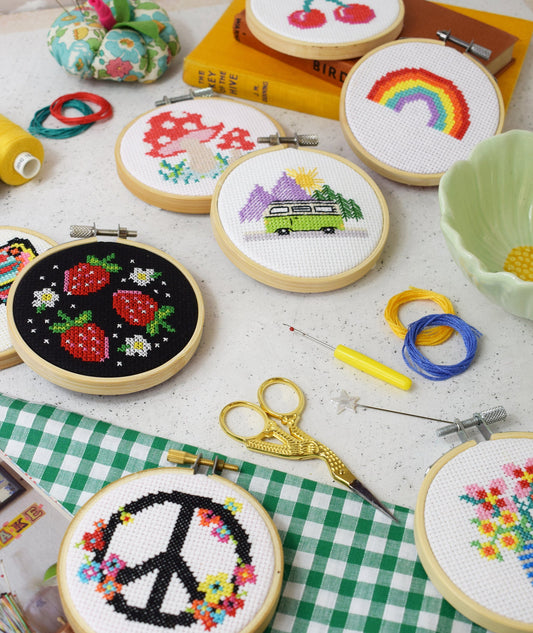 Swap screen time for stitch time with our simple cross stitch kits!