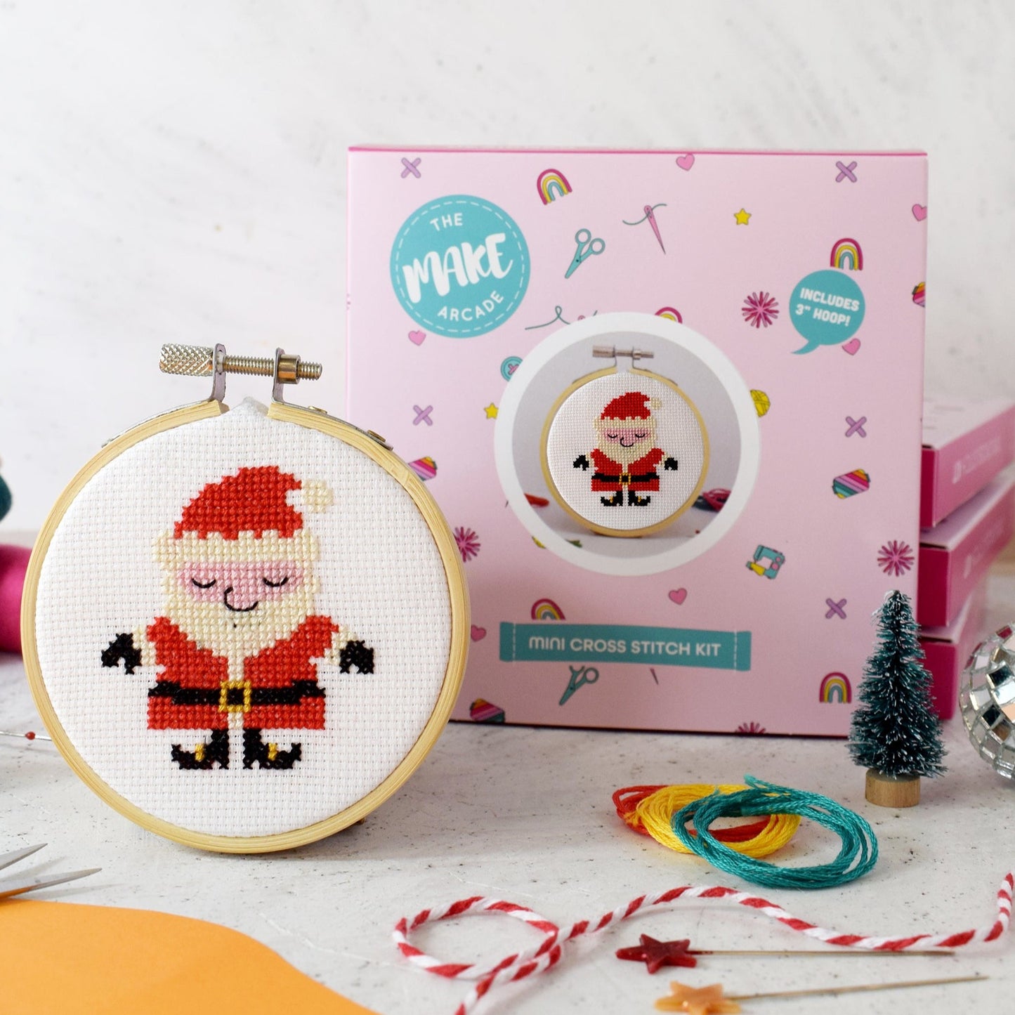 'Cute Santa' Mini Cross Stitch Kit