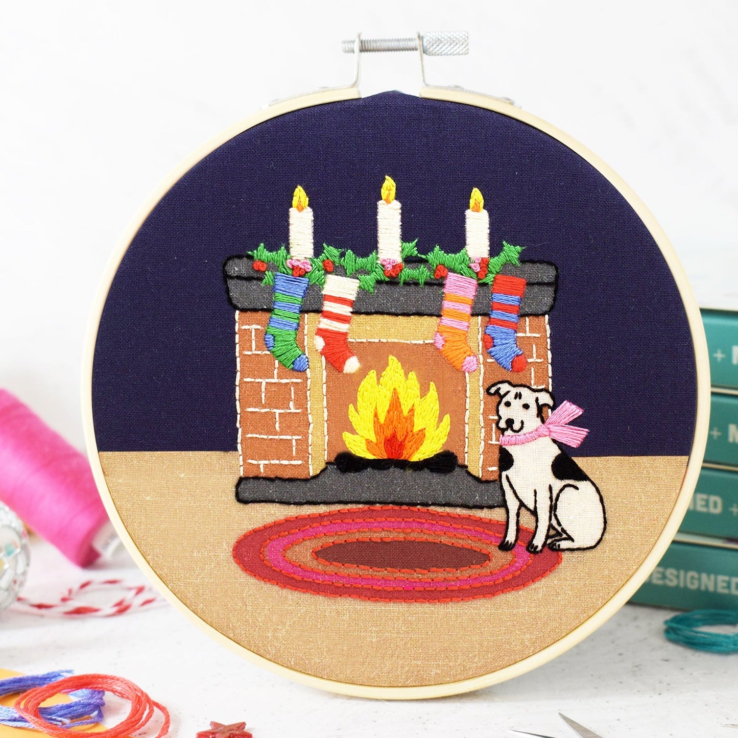'Fireplace' Large Embroidery Kit