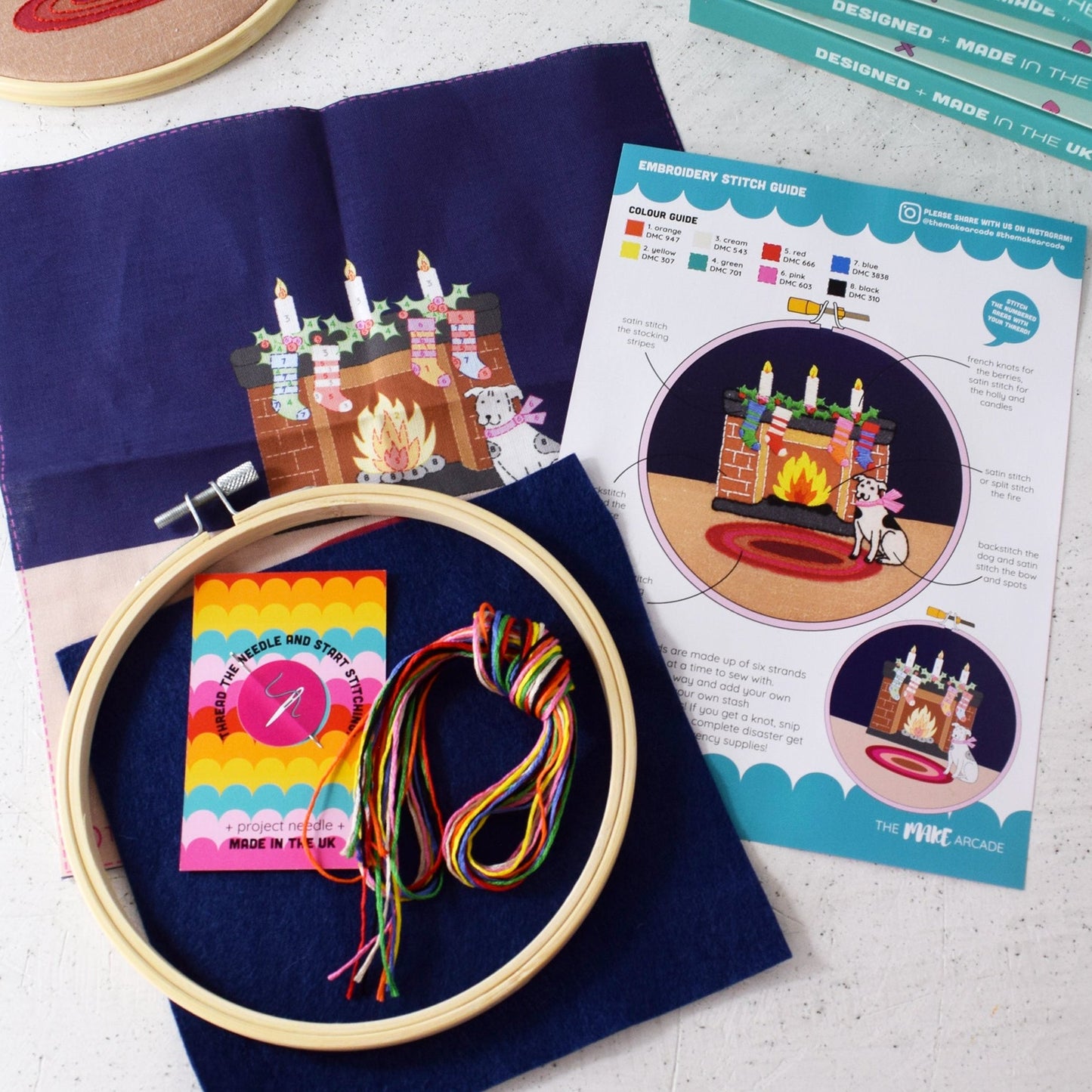 'Fireplace' Large Embroidery Kit