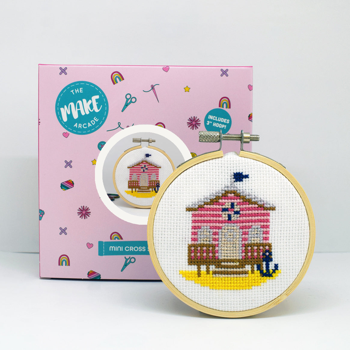 'Beach Hut' Mini Cross Stitch Kit