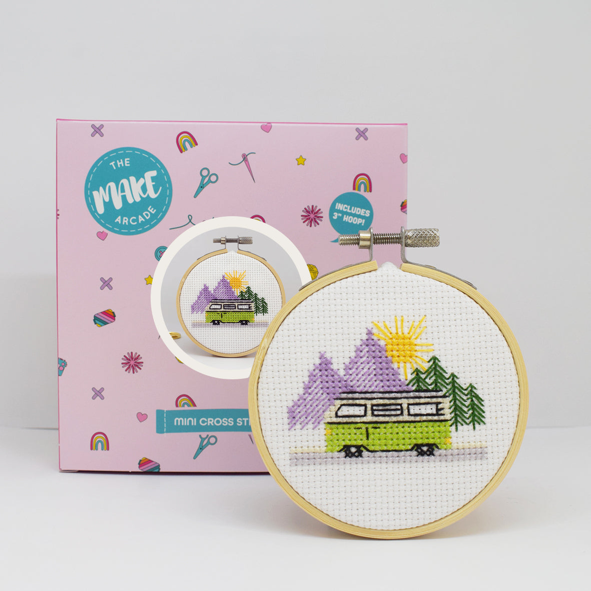 'Retro Campervan' Mini Cross Stitch Kit
