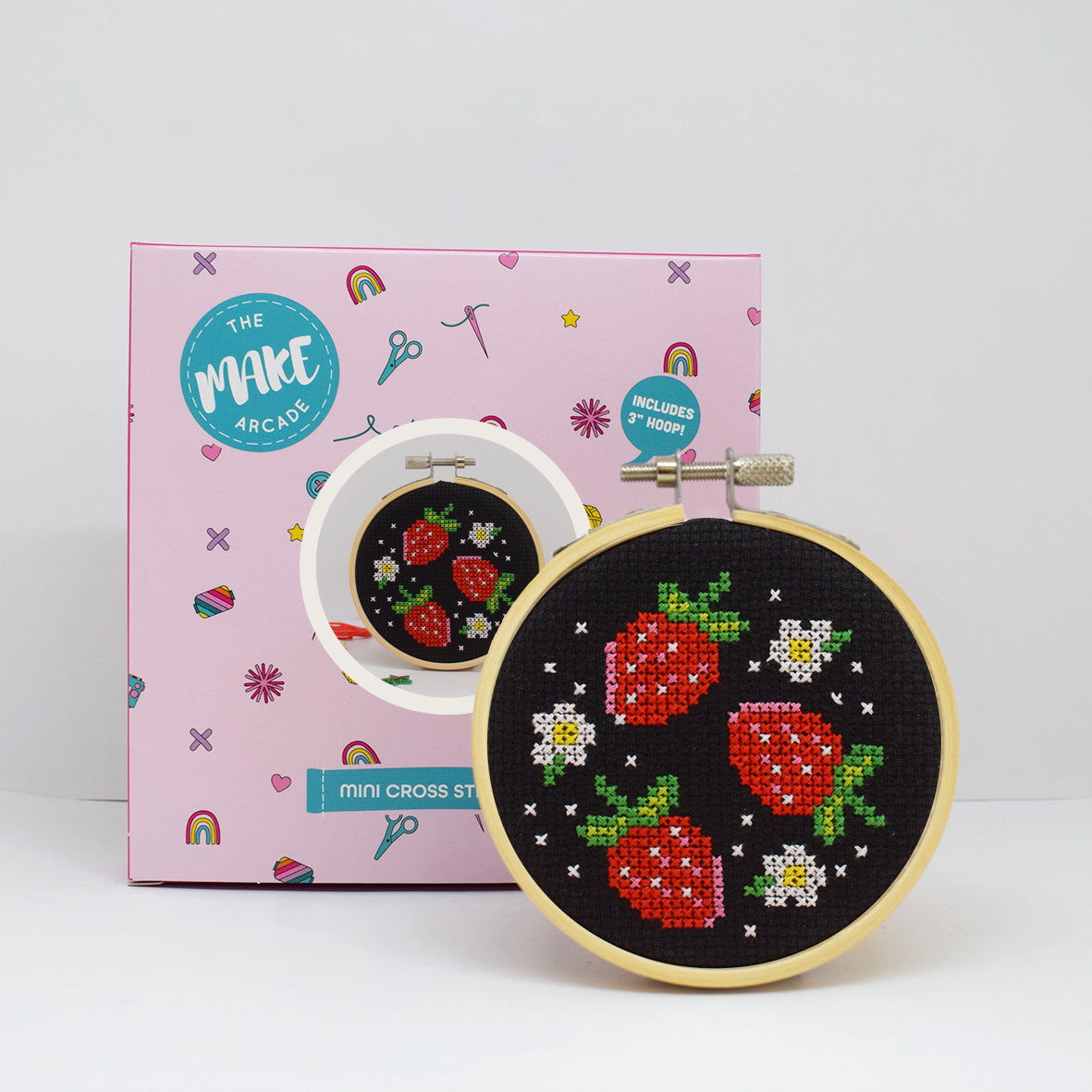 'Cute Strawberry' Mini Cross Stitch Kit