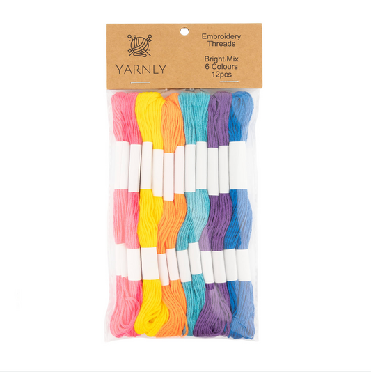 Bright Rainbow Embroidery Threads