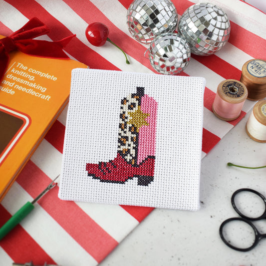 'Cowgirl Boot' Mini Cross Stitch Kit