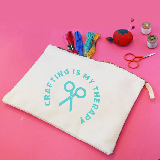 Crafting is My Therapy - Large Craft Project Bag